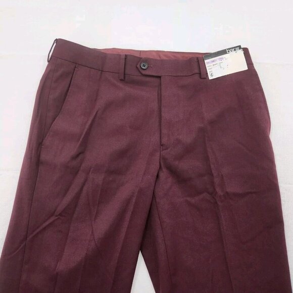 Bar III Mens Dress Pants Slim Fit Slacks -Burgundy- 32W-30L - Picture 2 of 5
